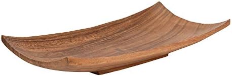 פלטת עץ מנגו מלבנית ארוכה בצורת אלגנטית. מגש סלון מטבח מעץ דקורטיבי | קישוט בית פשוט של חדר שינה למטבח
